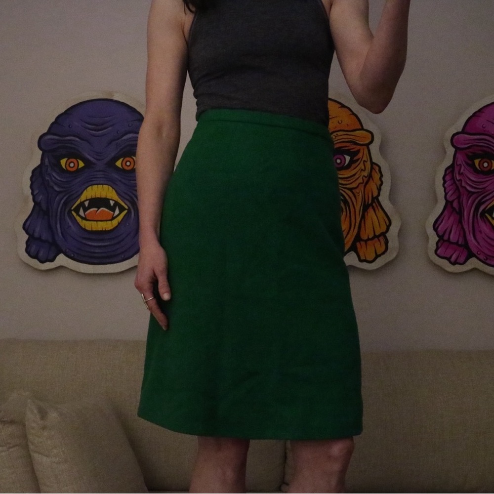Emerald green vintage skirt